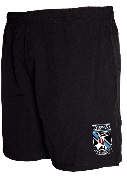 Botswana Rugby Tek VI 8” Gym Shorts - Black